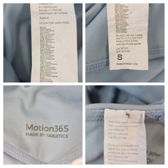 Fabletics Vintage Blue Motion 365 High Waisted Moto 7/8 Leggings - Picture 12 of 12